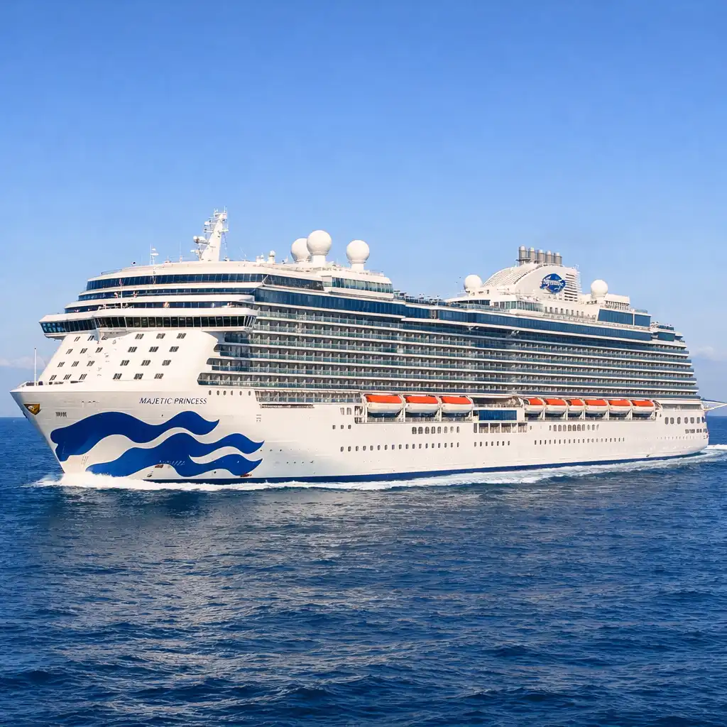 Statek Majestic Princess płynący po spokojnym morzu
